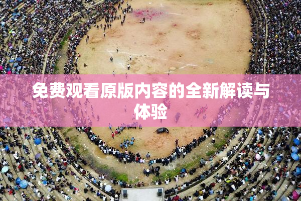 免费观看原版内容的全新解读与体验