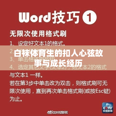 白袜体育生的扣人心弦故事与成长经历