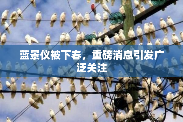 蓝景仪被下春，重磅消息引发广泛关注