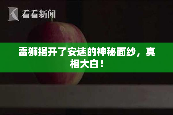 雷狮揭开了安迷的神秘面纱，真相大白！