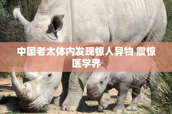 中国老太体内发现惊人异物 震惊医学界