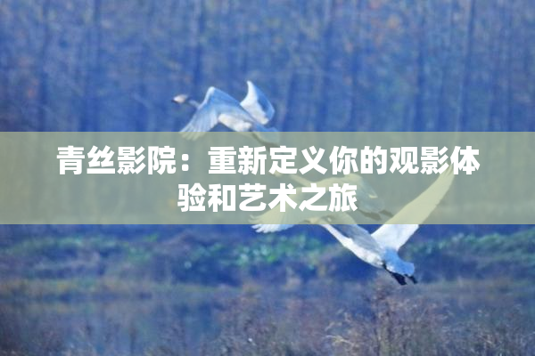 青丝影院：重新定义你的观影体验和艺术之旅