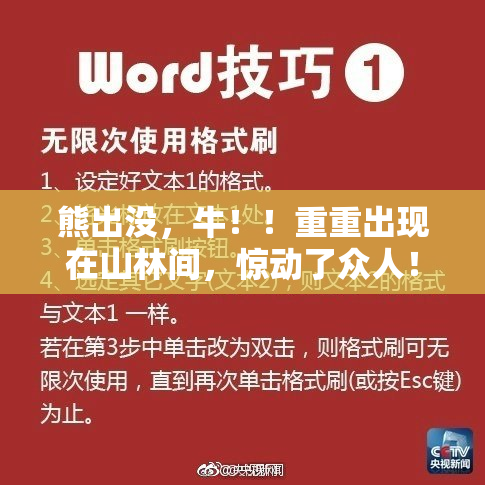 熊出没，牛！！重重出现在山林间，惊动了众人！